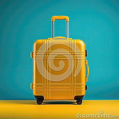 Yellow travel suitcase Stock Photo