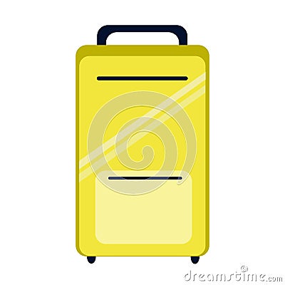 Yellow travel suitcase on wheels. Vector Illustration