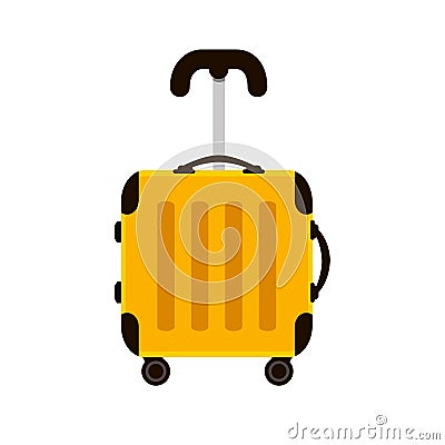 Yellow Travel Suitcases. Time to travel. Trip to World. Vacation. Holidays. Travel banner. Modern flat design. Colorful Vector Illustration