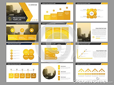 Yellow triangle Bundle infographic elements presentation template. business annual report, brochure, leaflet, advertising flyer, Vector Illustration