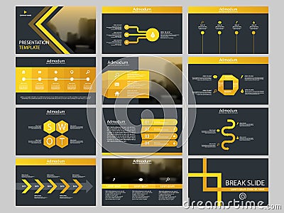 Yellow triangle Bundle infographic elements presentation template. business annual report, brochure, leaflet, advertising flyer, Vector Illustration