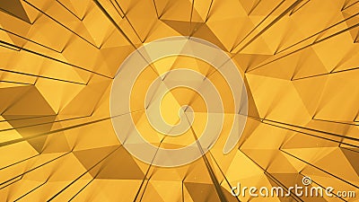 Yellow triangular surface with columns 3D rendering illustration Cartoon Illustration
