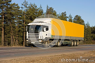 Yellow truck Stock Photo