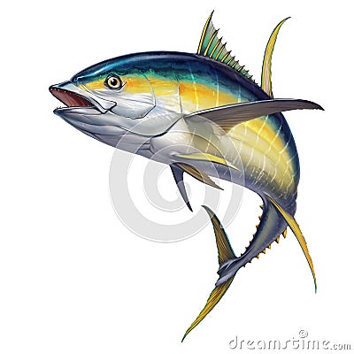 Black fin yellow tuna Stock Photo