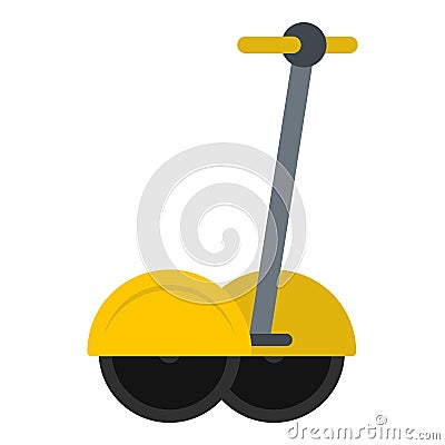 Yellow two wheeled electric vehicle icon isolated Vector Illustration