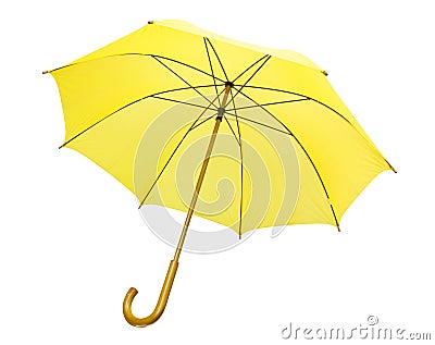 Yellow umbrella isolated Stock Photo