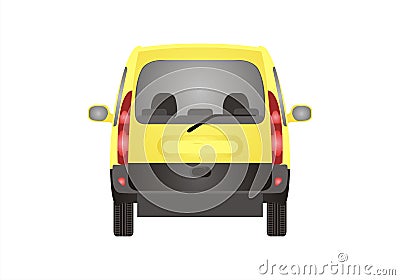 Yellow van autovehicle (car) Vector Illustration