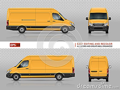 Yellow van template Vector Illustration