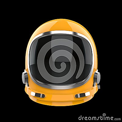 Yellow vintage astronaut helmet - isolated on black background Stock Photo