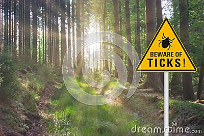 Attention beware of ticks Stock Photo