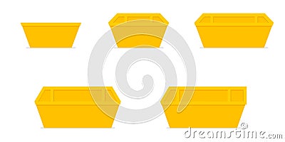 Yellow waste skip bin Vector Illustration