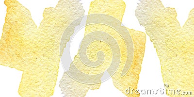 Yellow watercolor background. Hand painted golden texture background. Hand drawn brush stroke backround for bisiness card Stock Photo