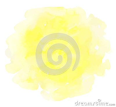 Yellow watercolor vector texture on a white background Vector Illustration