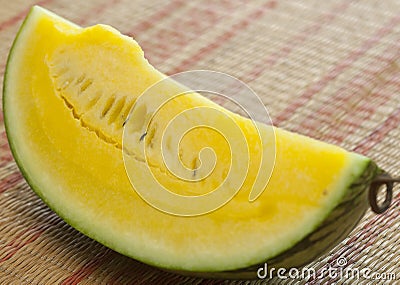 Yellow watermelon fruit Stock Photo