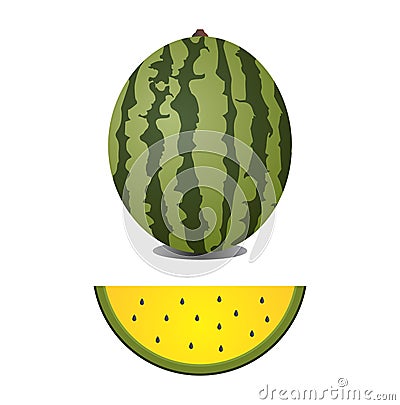 Yellow watermelon Cartoon Illustration