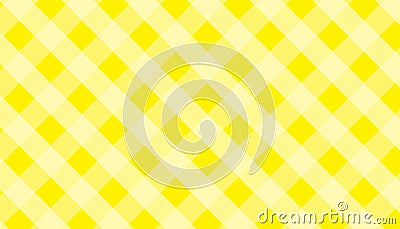 Yellow and white tablecloth gingham checkered background Vector Illustration.eps-10 Stock Photo