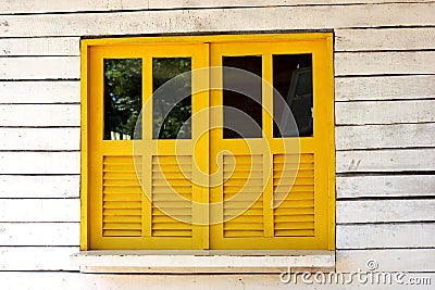 Yellow window Stock Photo