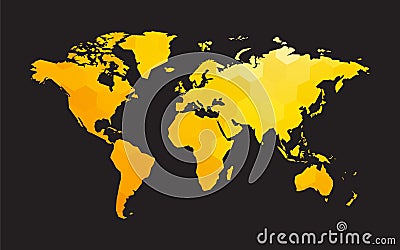 Yellow world map Vector Illustration