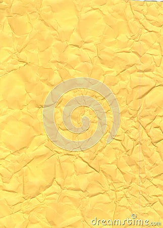 Yellow wrinkled paper Stock Photo