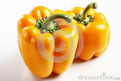 yellow y sweet pepper, white isolated background Stock Photo