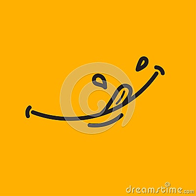 Yellow yum sticker Vector Illustration