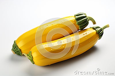 Yellow Zucchini on white background Stock Photo
