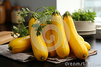 Yellow Zucchini on white background Stock Photo