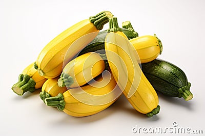 Yellow Zucchini on white background Stock Photo