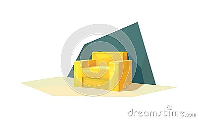 Low poly yellow armchair Vector Illustration