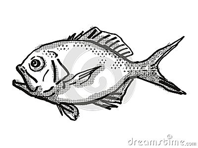 Yelloweye Redfish Australian Fish Cartoon Retro Drawing Stock Photo