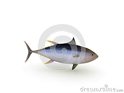 Yellowfin tuna Cartoon Illustration