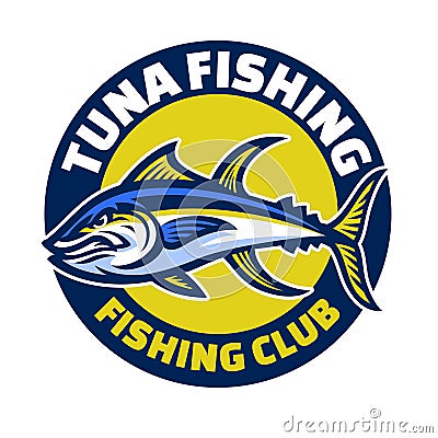 Yellowfin tuna sport fishing Vector Illustration