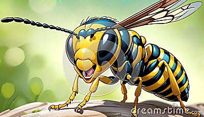 Yellowjacket Yellow Jacket wasp insect children fun taxonomy Cartoon Illustration