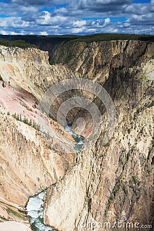 Yellowstone Canyon as seen from the Grand View lookout Stock Photo