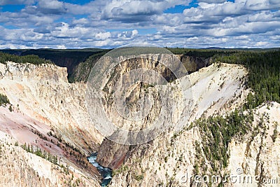 Yellowstone Canyon as seen from the Grand View lookout Stock Photo