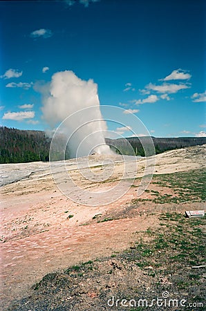 Yellowstone Old Faithful Geyser Stock Photo