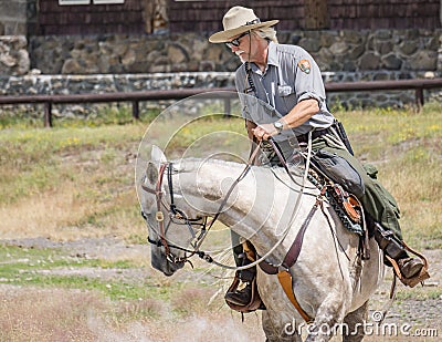 Yellowstone Park Ranger Editorial Stock Photo