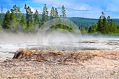 Yellowstone Teakettle Spring Landscape Stock Photo