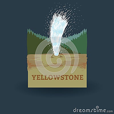 yellowstone. Vector illustration decorative design Vector Illustration