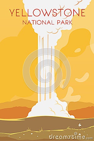 Yellowstone. Vector poster. Stock Photo