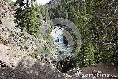 Yellowstone waterfall Stock Photo