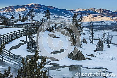 Yellowstone Winter Landscape Stock Photo