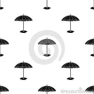 Yelow-green beach umbrella icon in black style isolated on white background. Brazil country symbol stock vector Vector Illustration