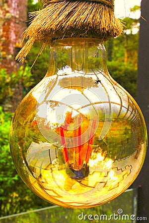 Yelow light bulb Stock Photo