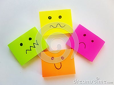 Emoticons. Simple color note Stock Photo