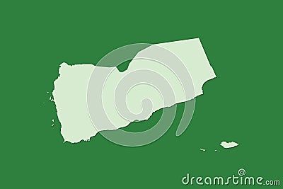 Yemen vector map with single land area using green color on dark background illustration Vector Illustration