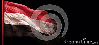 Yemen flag on dark background - Ai generated Stock Photo