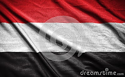 Yemen flag.flag on background Stock Photo