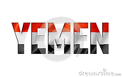 Yemen flag text font Stock Photo