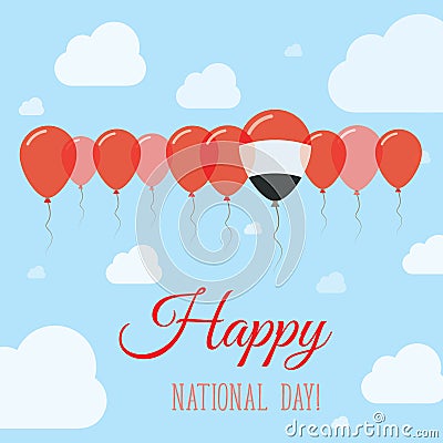 Yemen National Day Flat Patriotic Poster. Vector Illustration